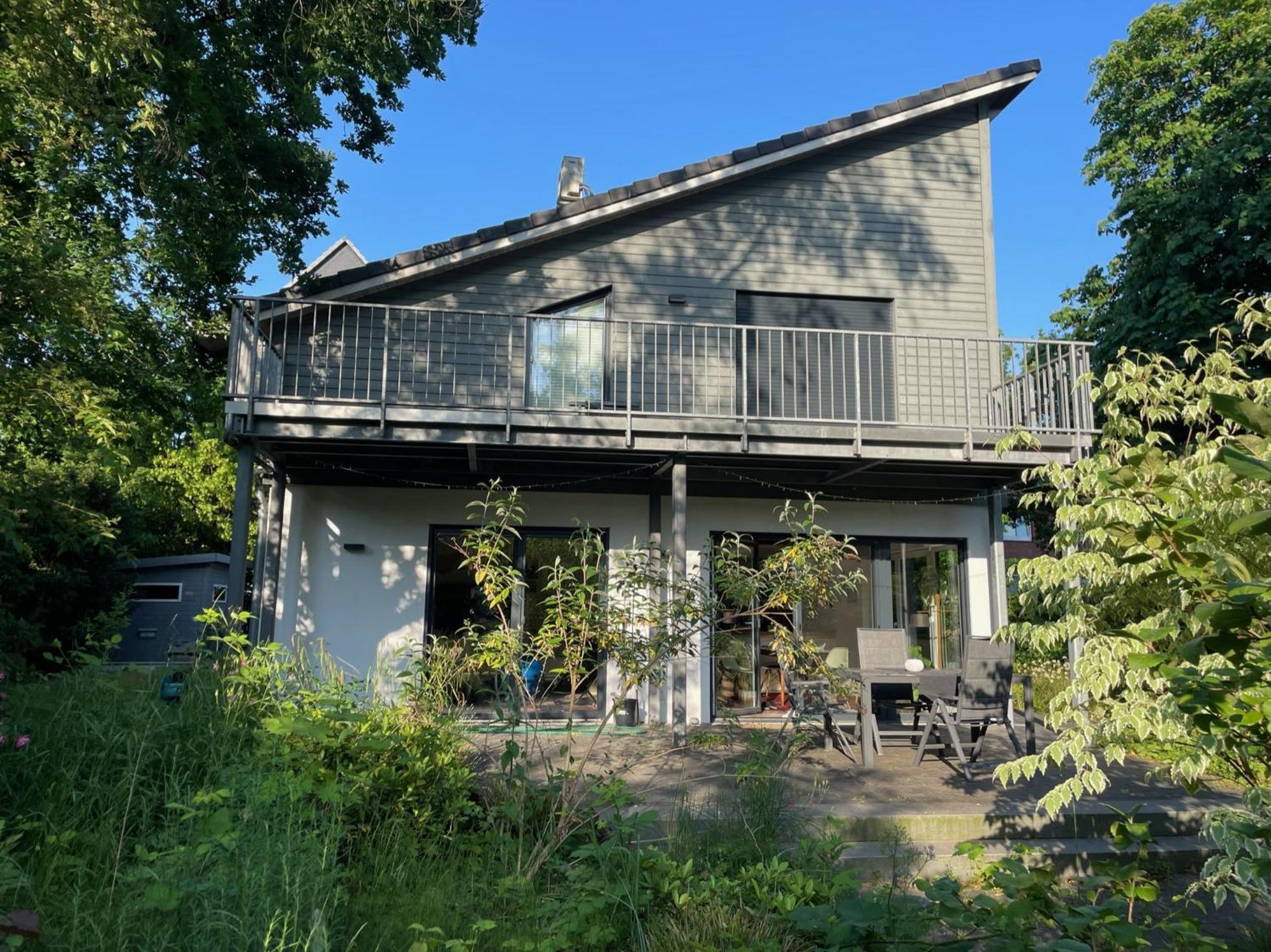 Modernes Holzhaus Im Skandinavischen Stil Mit Sauna, Garten Und 2 Katzen Norderstedt Exteriér fotografie